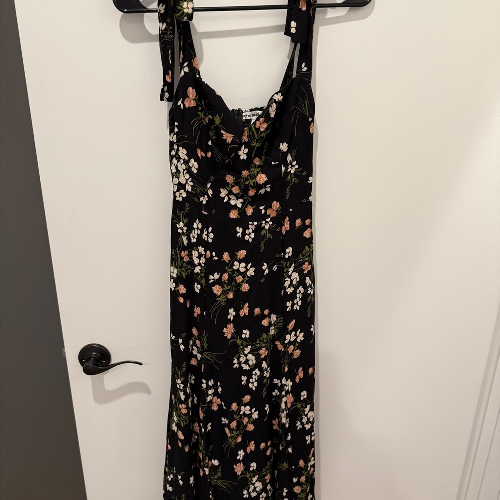 Reformation Black Floral Maxi Dress